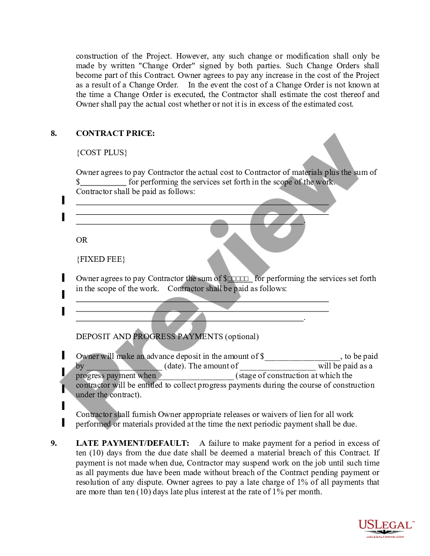 Indiana Excavator Contract for Contractor Excavation Contract