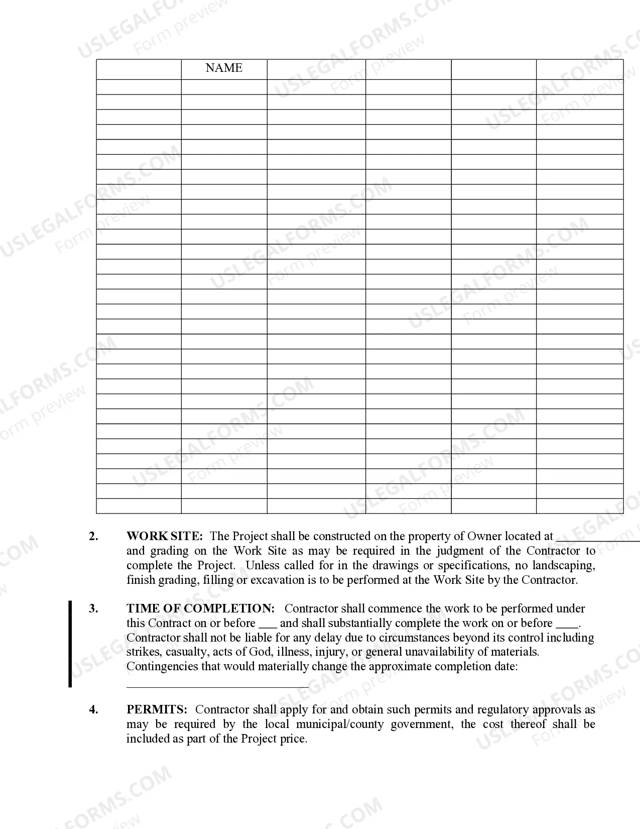 Preview Renovation Contract for Contractor