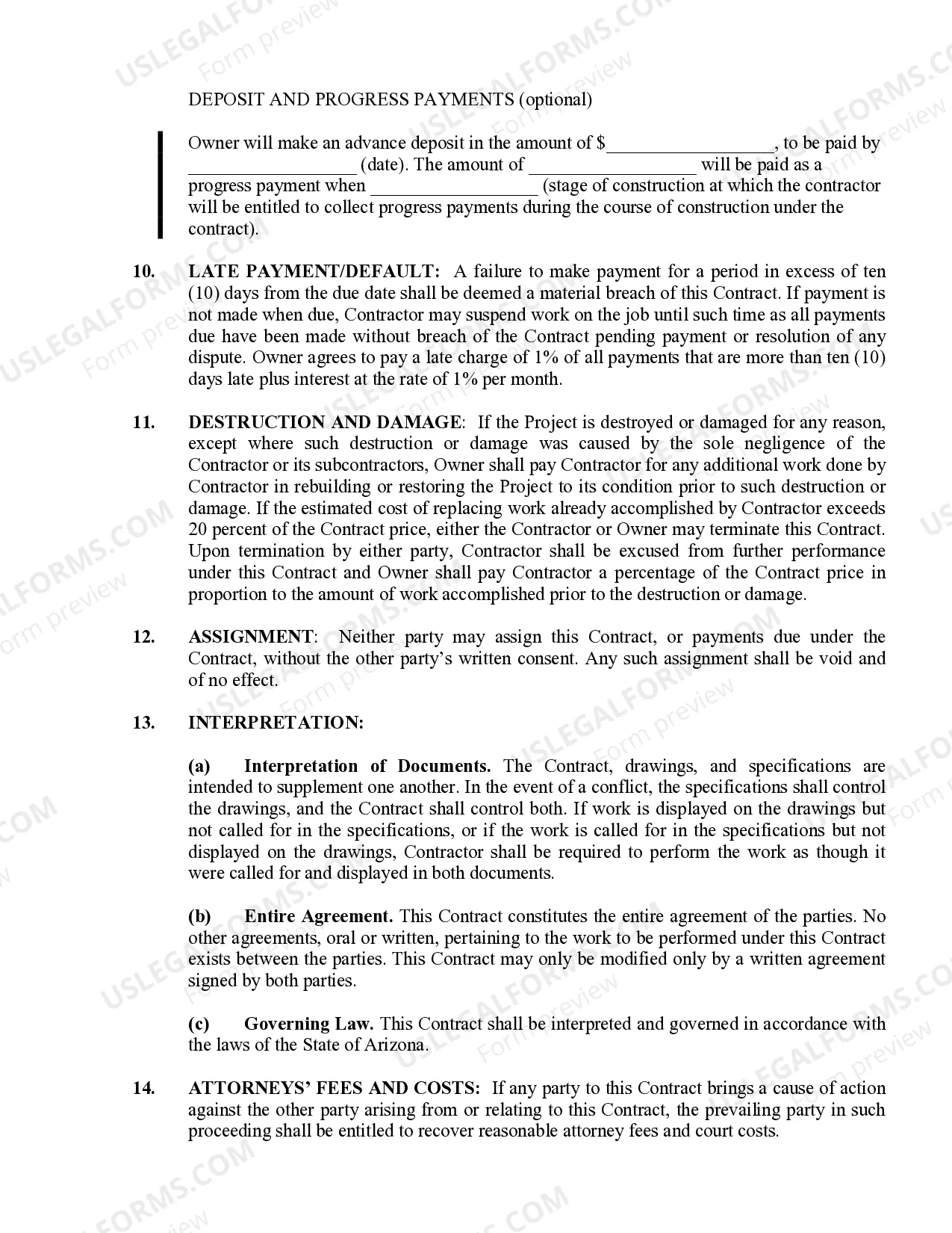 Preview Renovation Contract for Contractor
