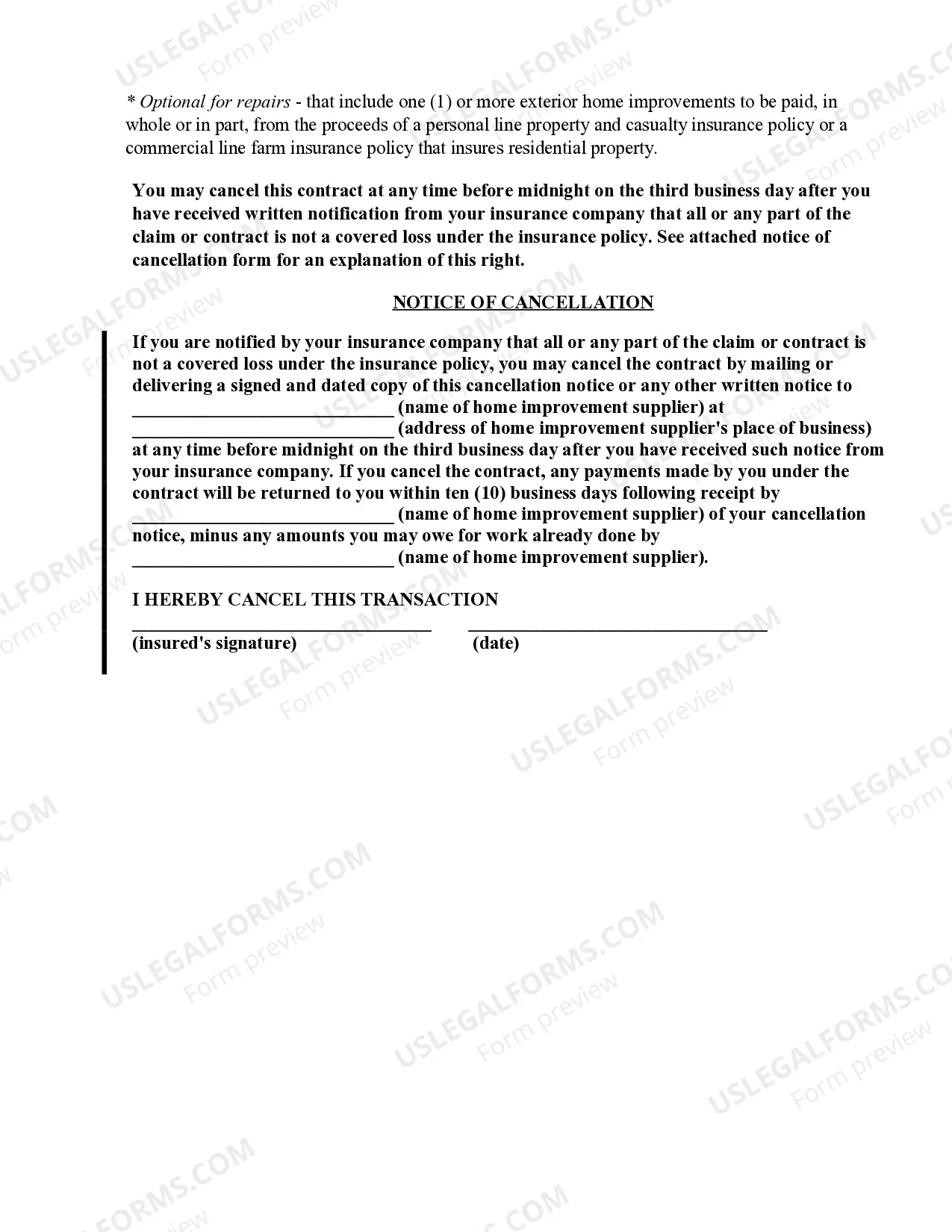 Preview Renovation Contract for Contractor