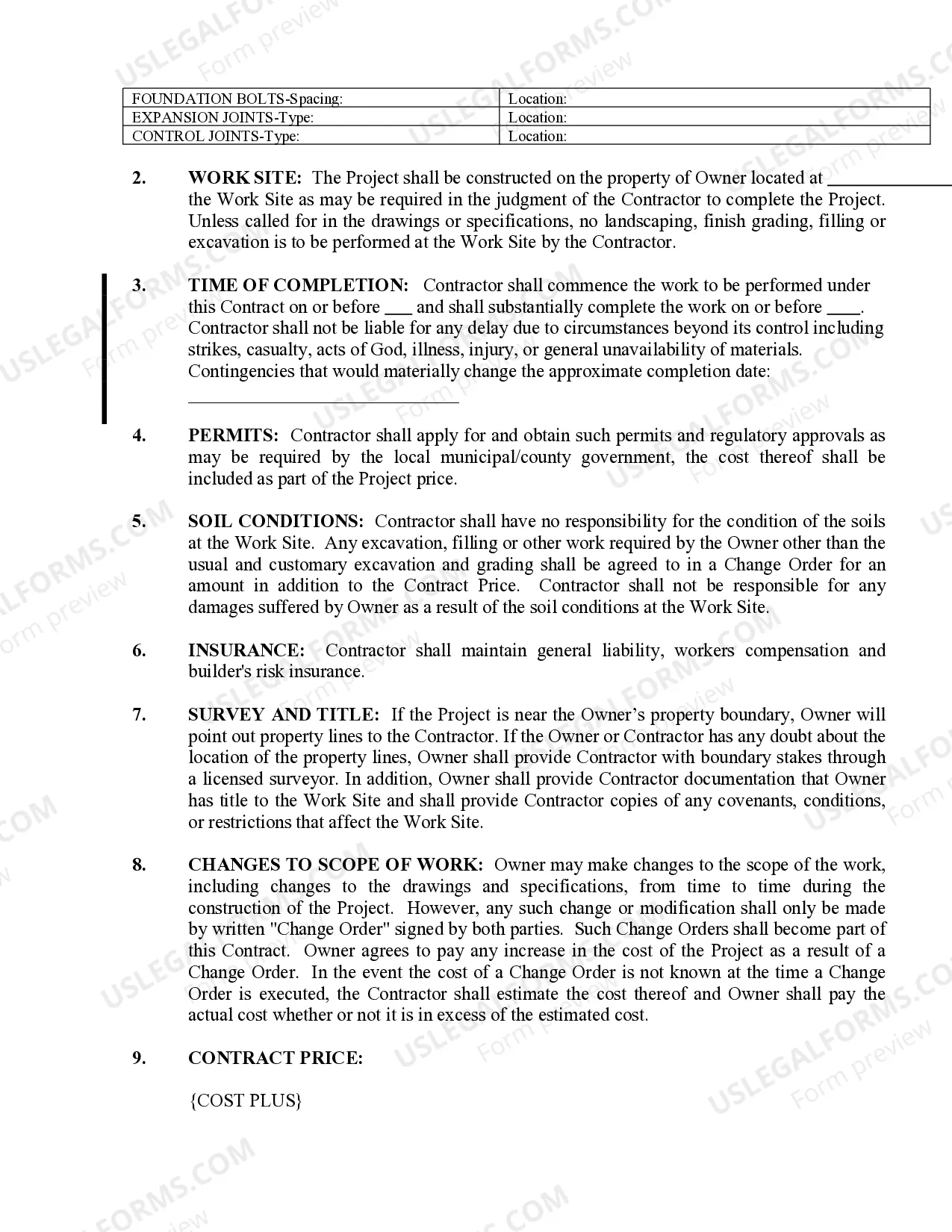 Preview Concrete Mason Contract for Contractor
