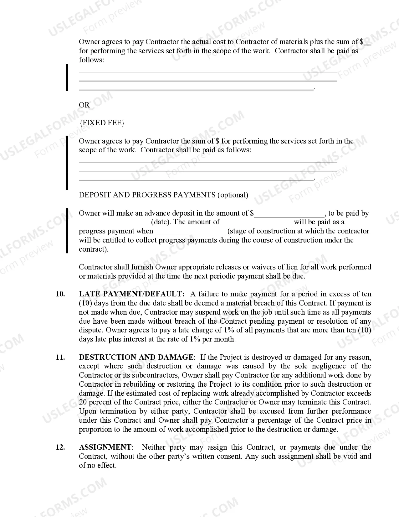 Preview Concrete Mason Contract for Contractor