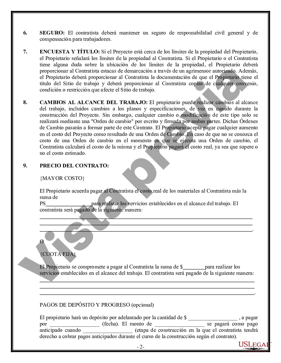 Preview Contrato de pavimentación para contratista