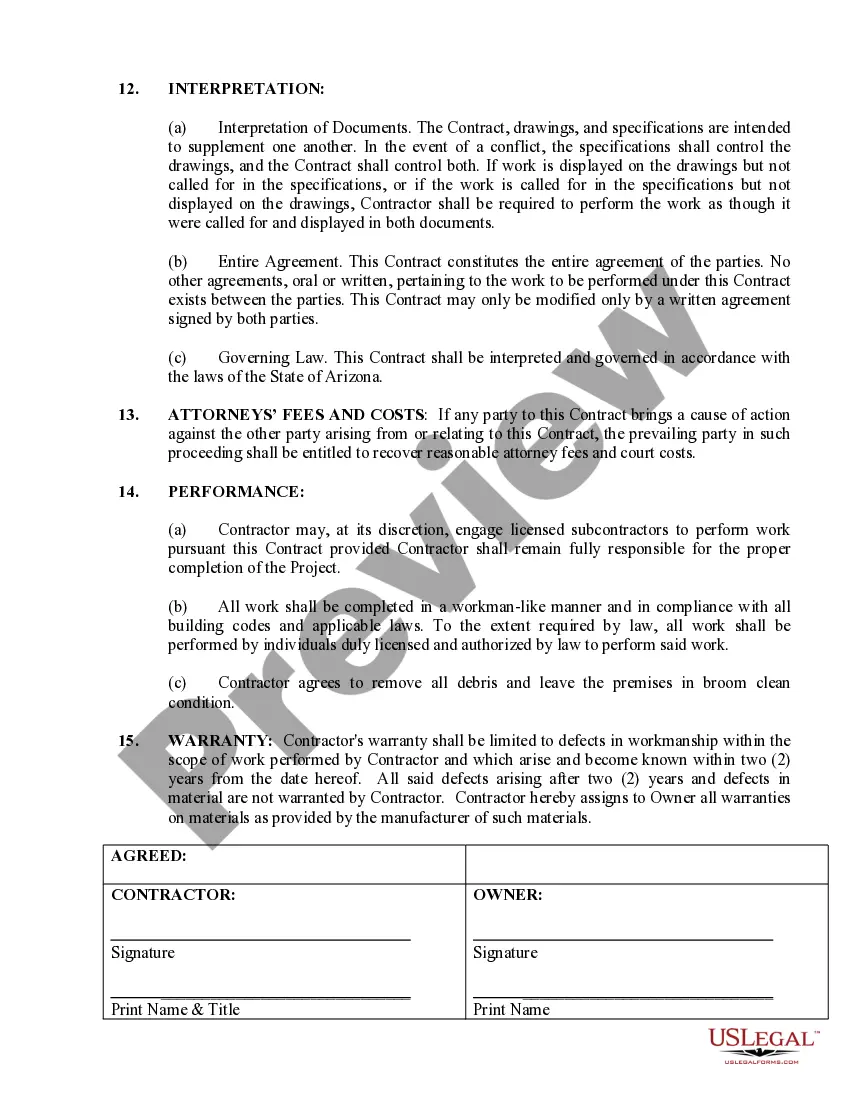 Preview Siding Contract for Contractor