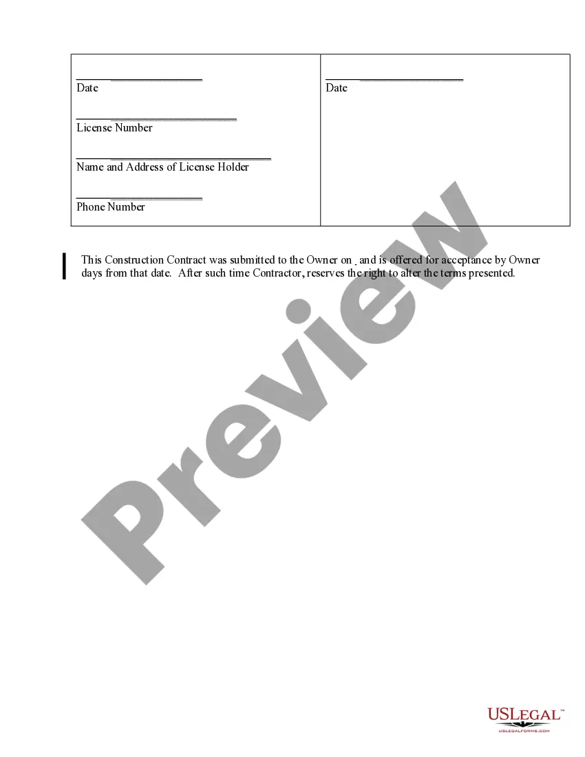 Preview Siding Contract for Contractor