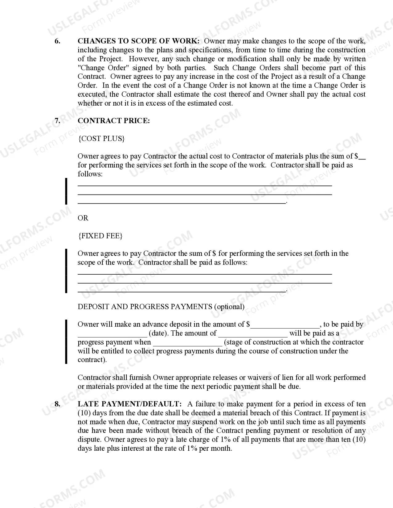 Preview Refrigeration Contract for Contractor