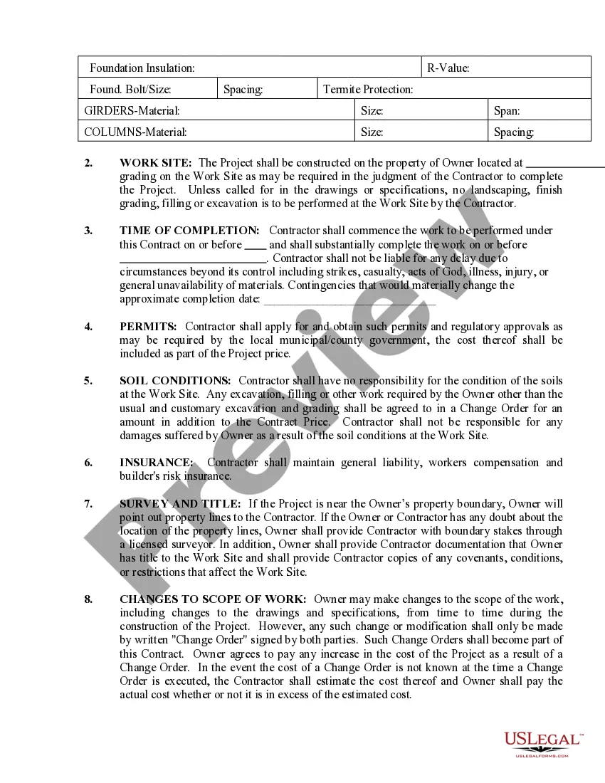 Preview Foundation Contract for Contractor