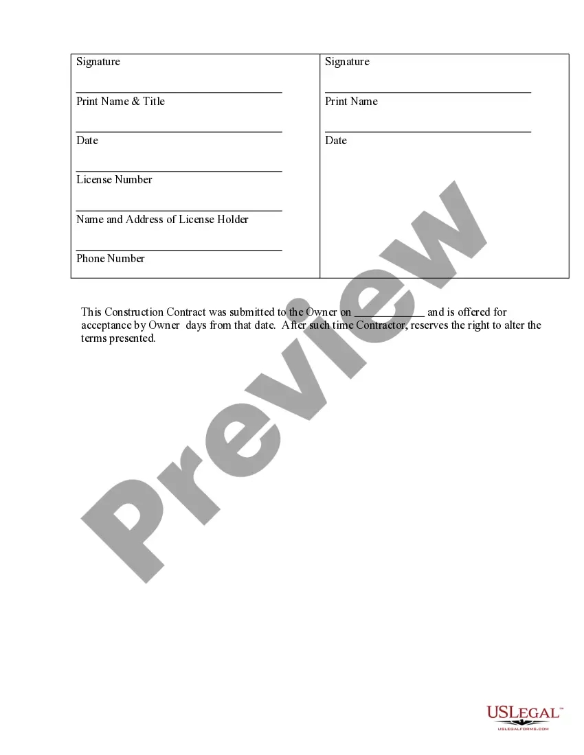 Preview Foundation Contract for Contractor