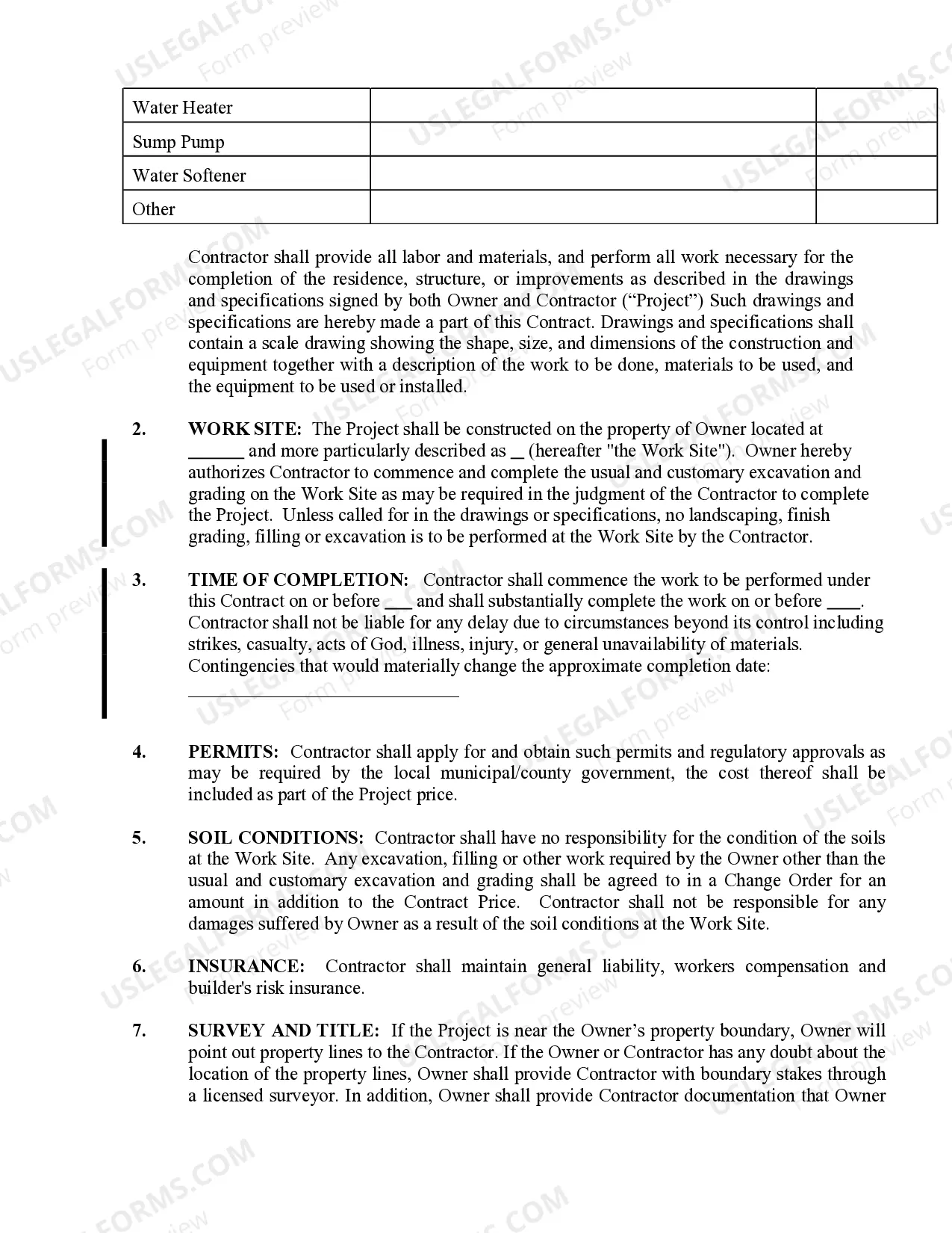 Preview Plumbing Contract for Contractor