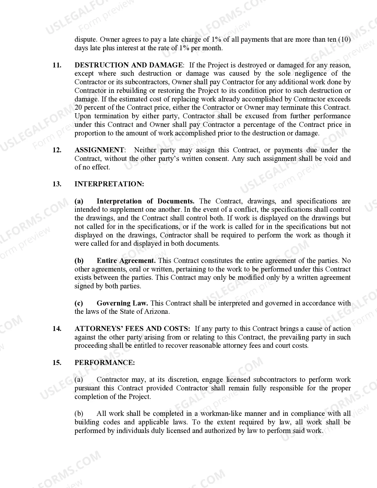 Preview Plumbing Contract for Contractor