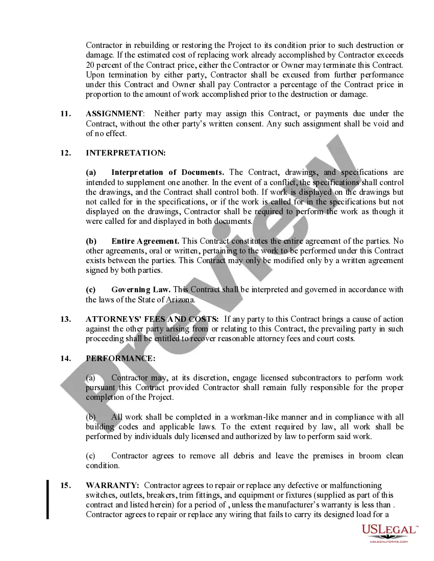 Preview Electrical Contract for Contractor