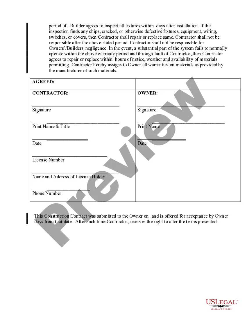 Preview Electrical Contract for Contractor