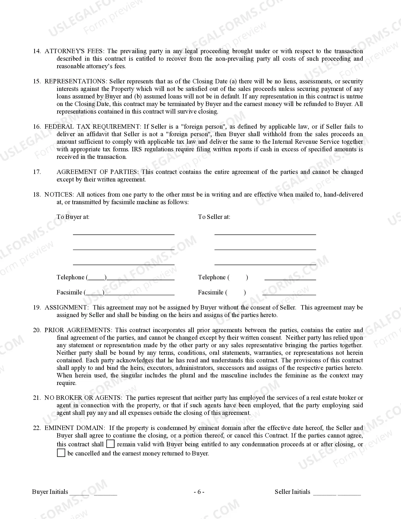 Preview Contract for Sale and Purchase of Real Estate with No Broker for Residential Home Sale Agreement