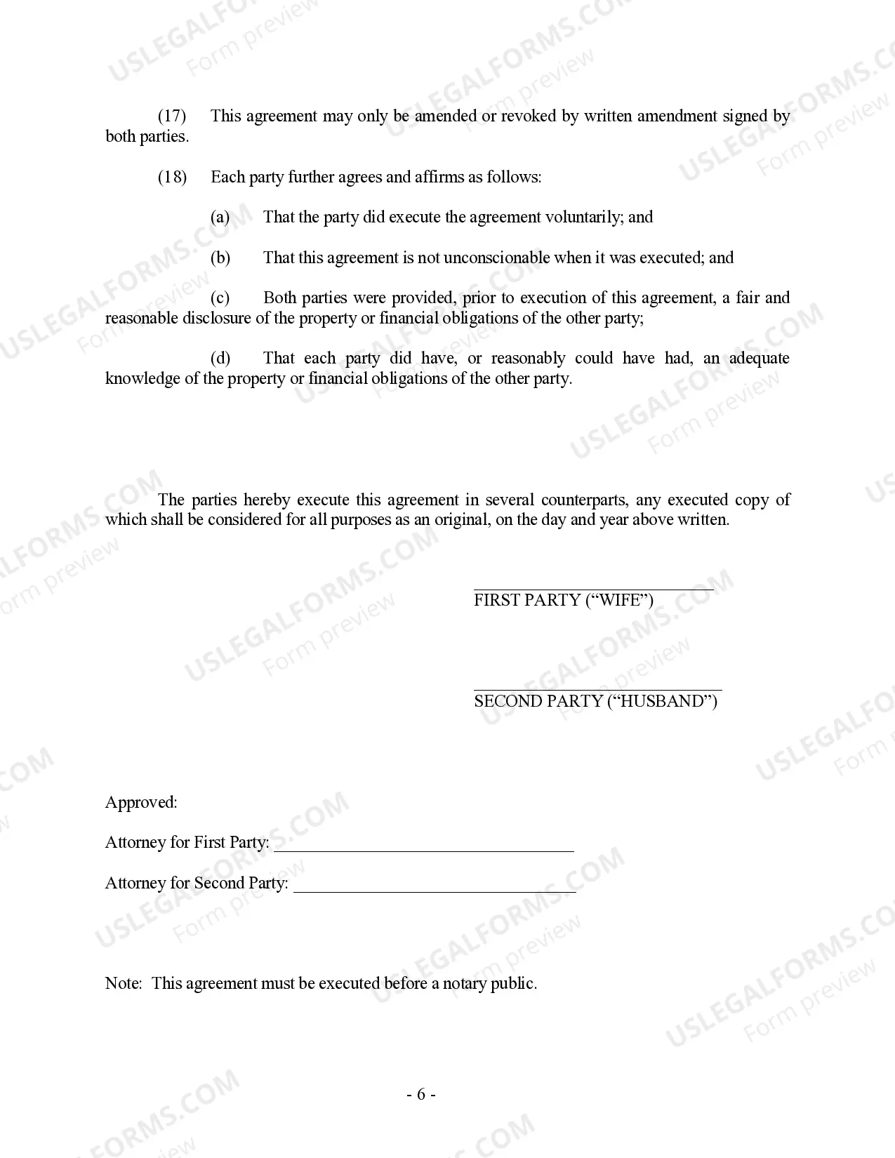 Preview Indiana Prenuptial Premarital Agreement without Financial Statements