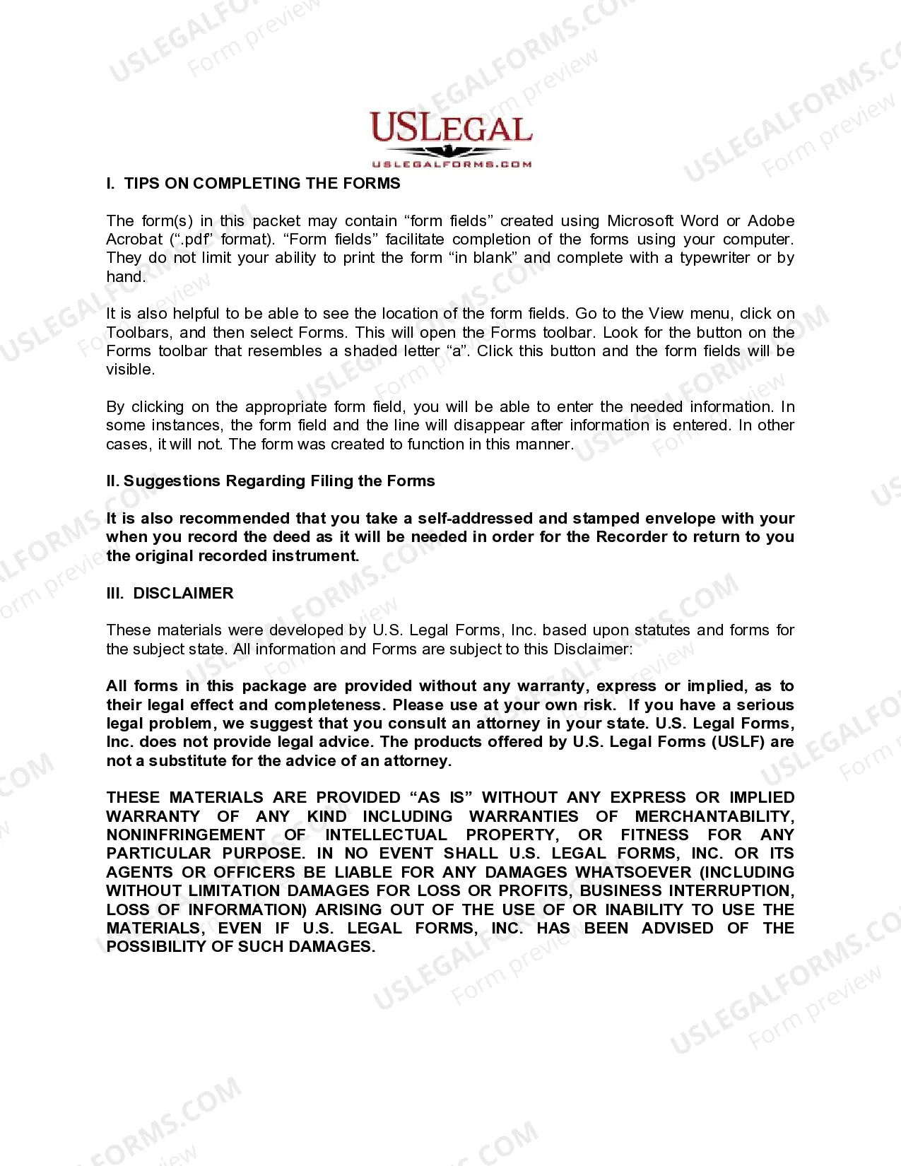 Preview Quitclaim Deed from Individual to Husband and Wife