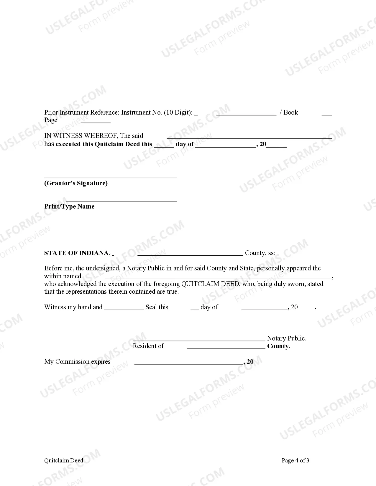 Preview Quitclaim Deed from Individual to Husband and Wife