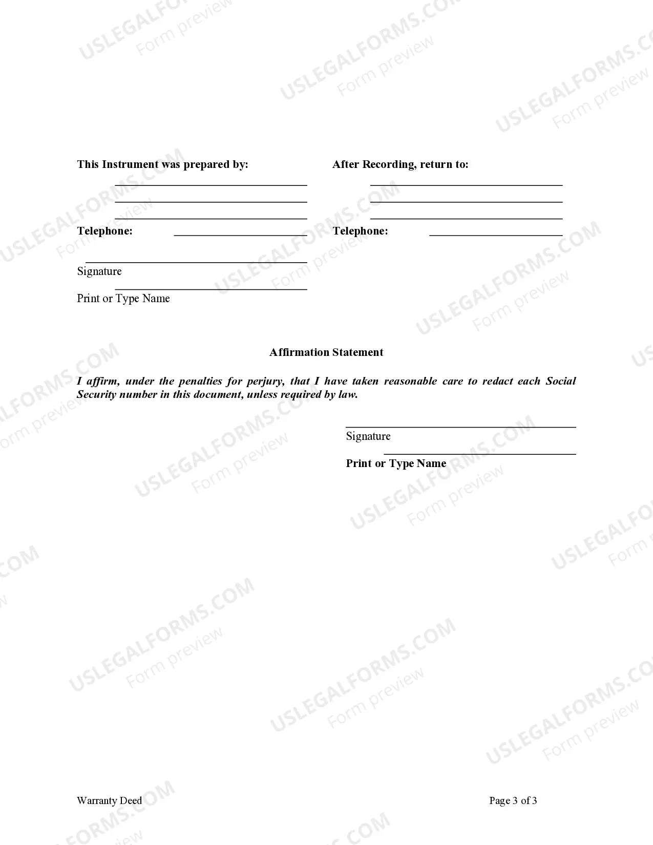 Preview Warranty Deed from Individual to Husband and Wife