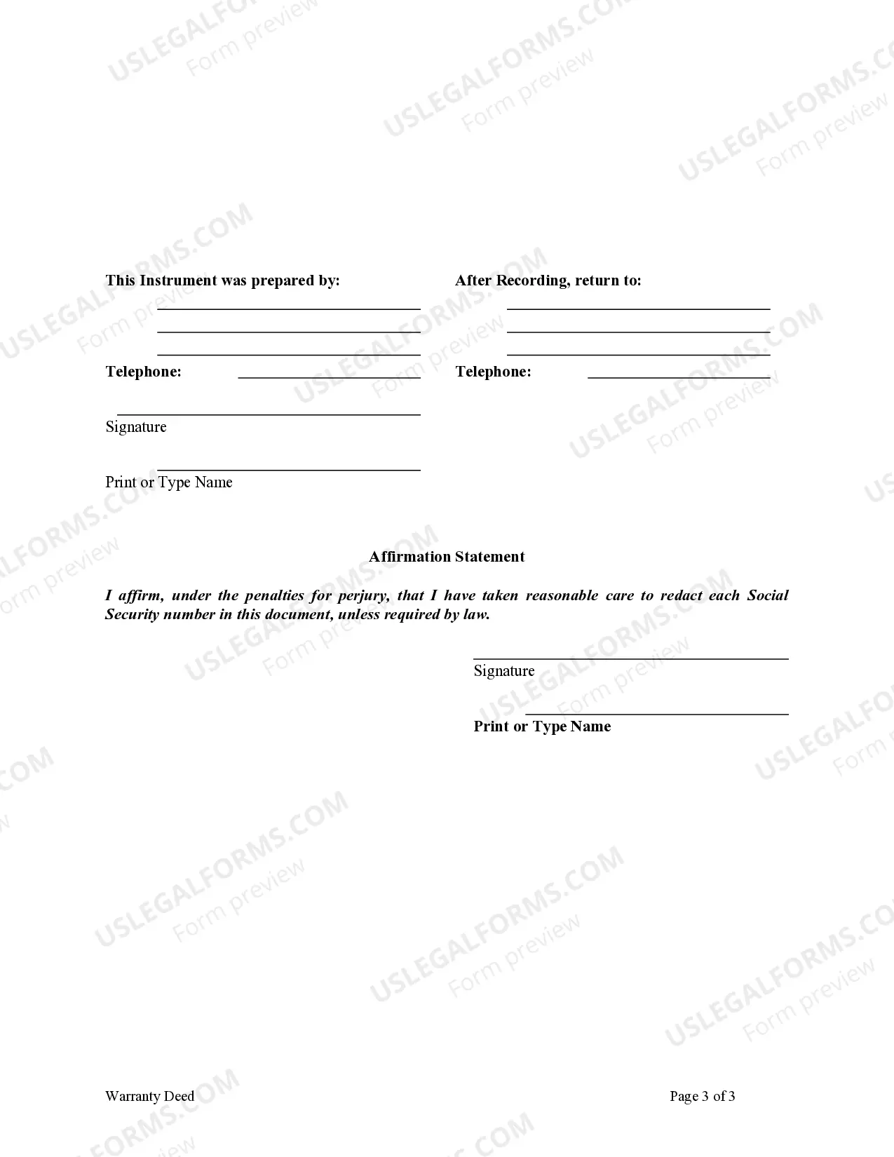 Preview Warranty Deed from Corporation to Husband and Wife