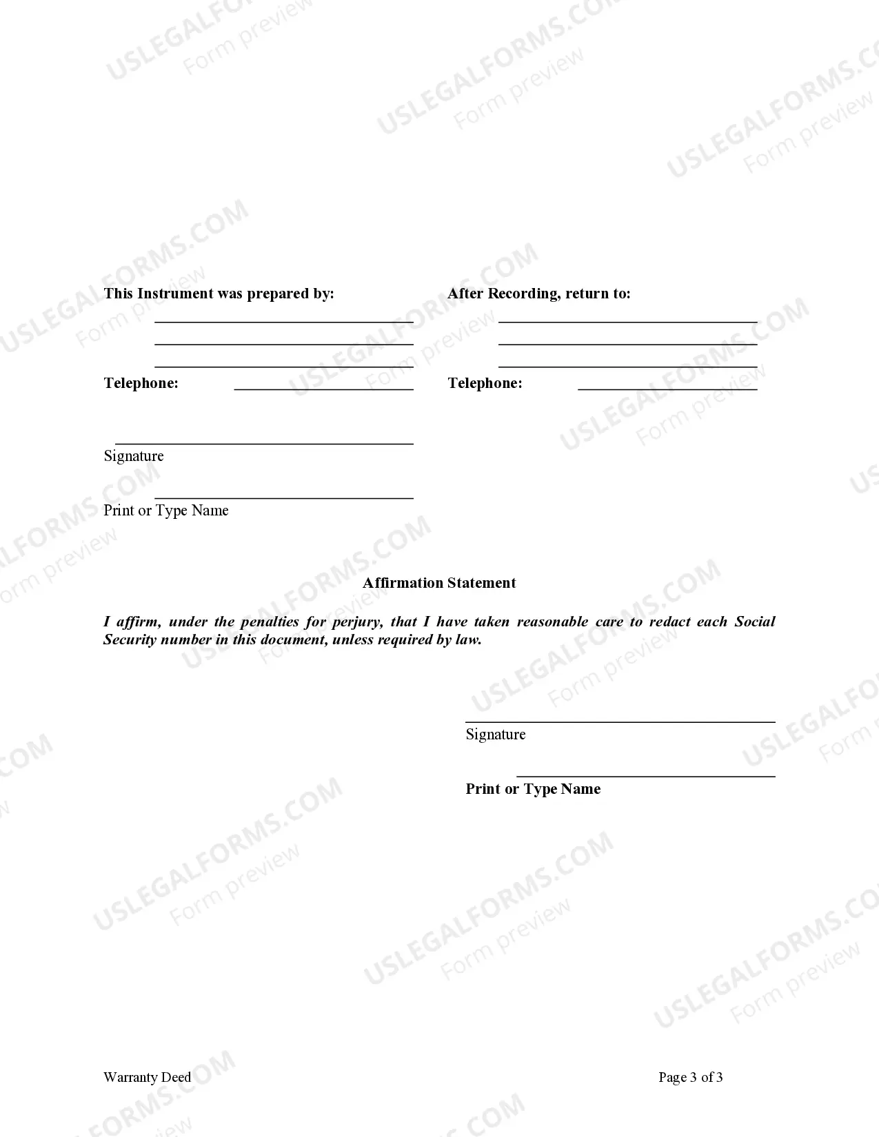 Preview Warranty Deed from Corporation to Individual