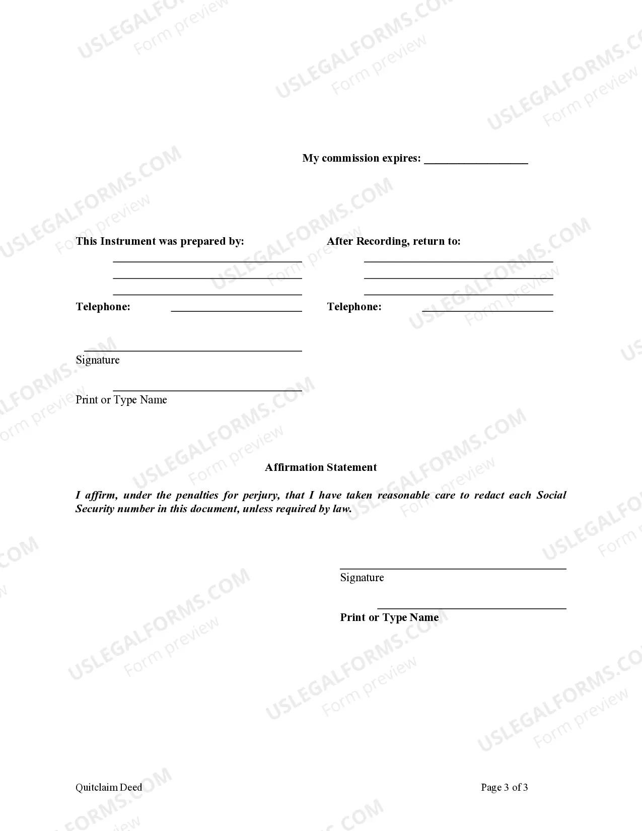 Preview Quitclaim Deed from Corporation to Two Individuals