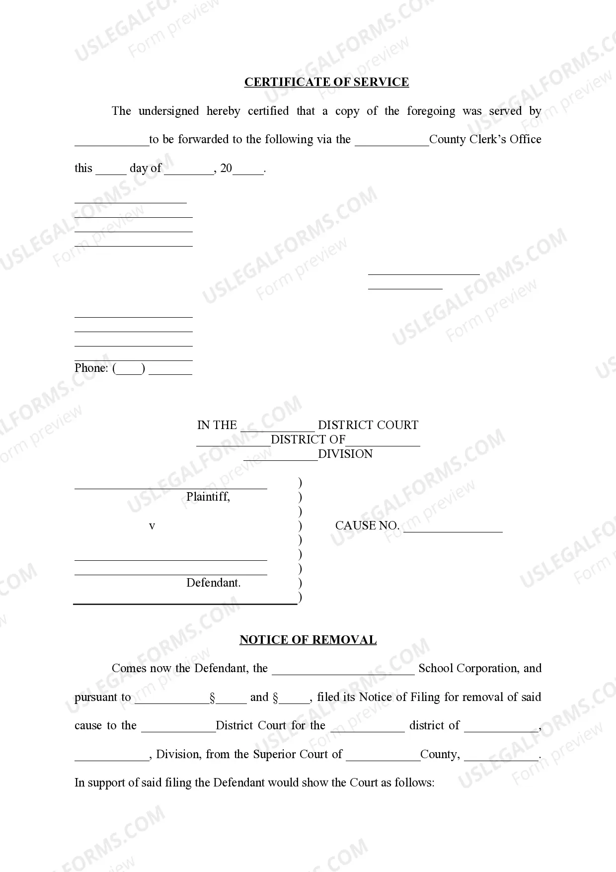 Preview Notice to Clerk