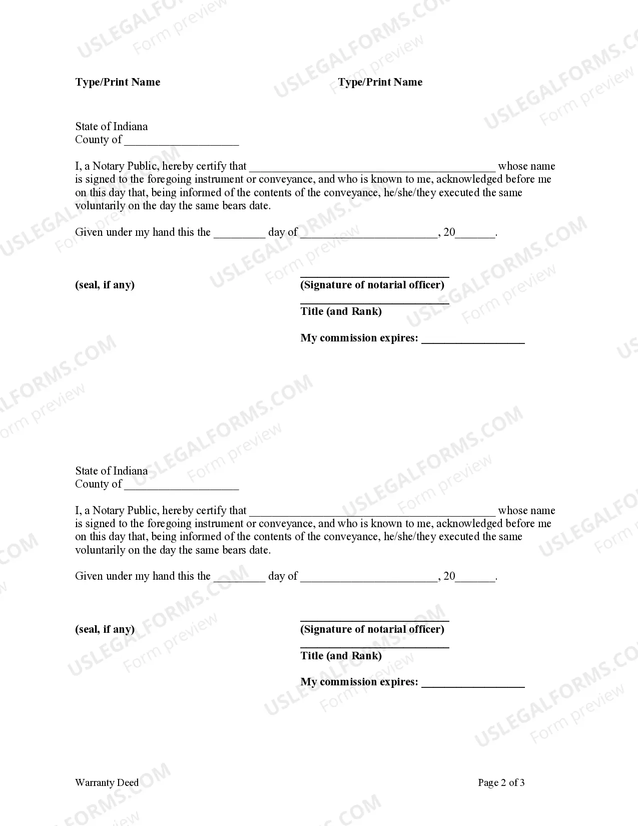 Preview Warranty Deed from Husband and Wife to a Trust