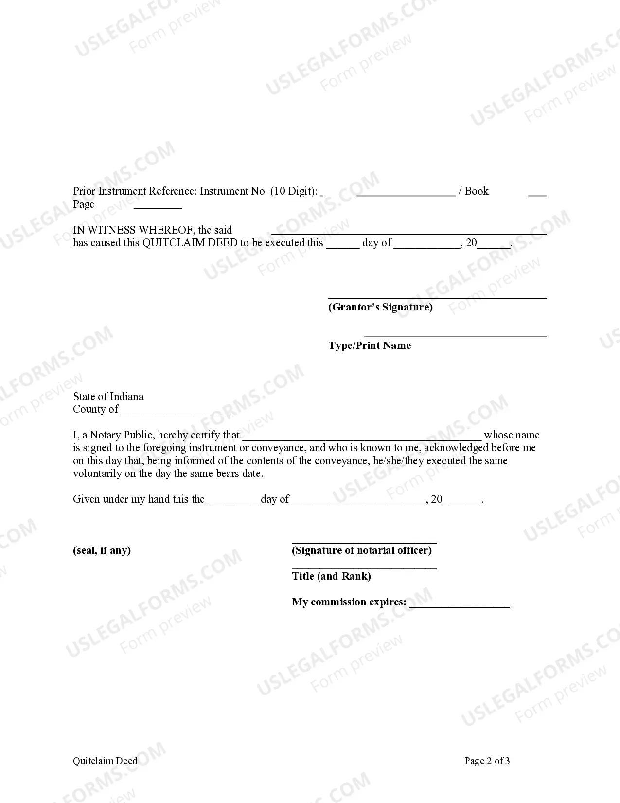 Preview Quitclaim Deed from Husband to Himself and Wife
