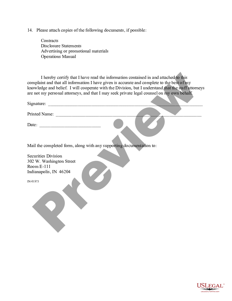 page 4 Franchise Complaint Form preview