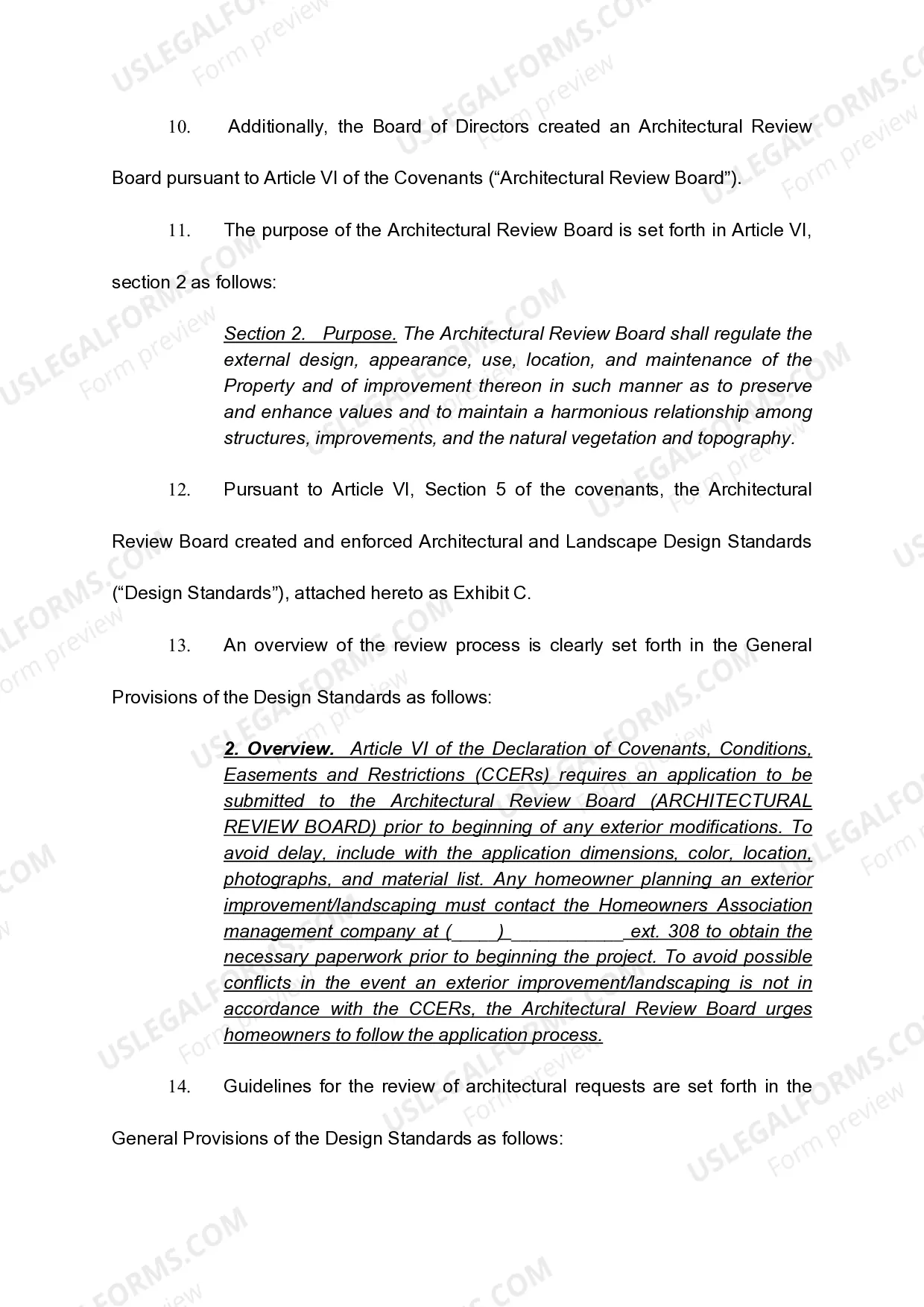 Preview Complaint To Enforce Declaration of Covenants, Conditions, Easements, and