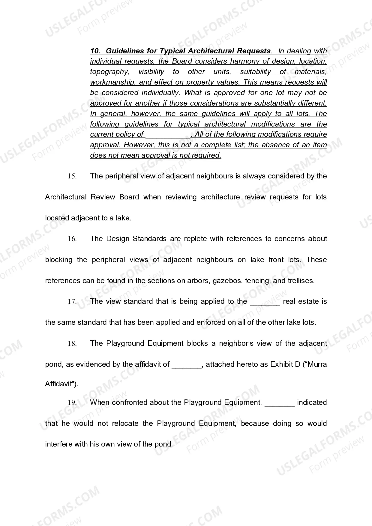 Preview Complaint To Enforce Declaration of Covenants, Conditions, Easements, and