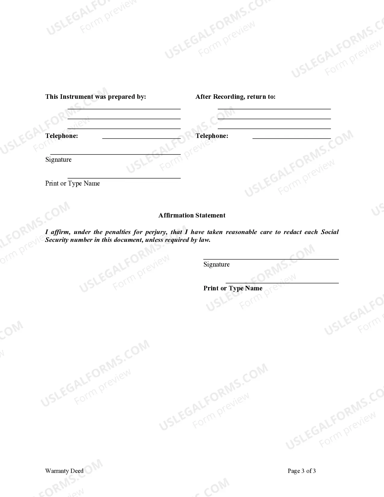 Preview Warranty Deed from Individual to Individual