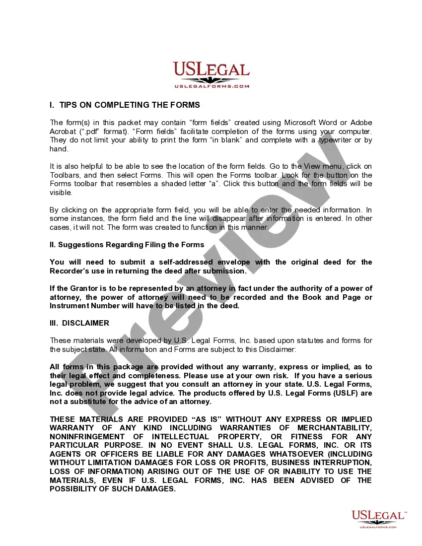 Preview Quitclaim Deed - Individual Grantor acting through an attorney in fact to Husband and Wife or Two Individuals as Grantees.