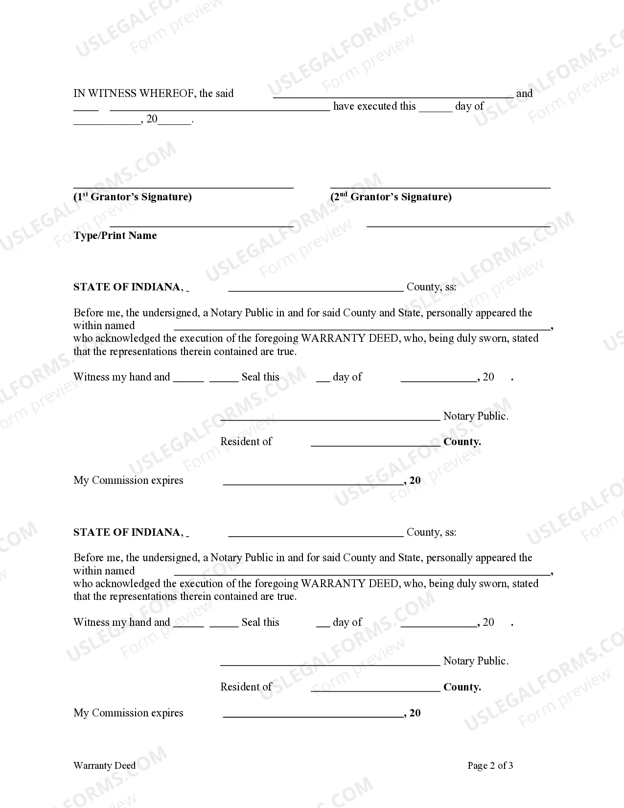 Preview Warranty Deed - Two Individuals to One Individual