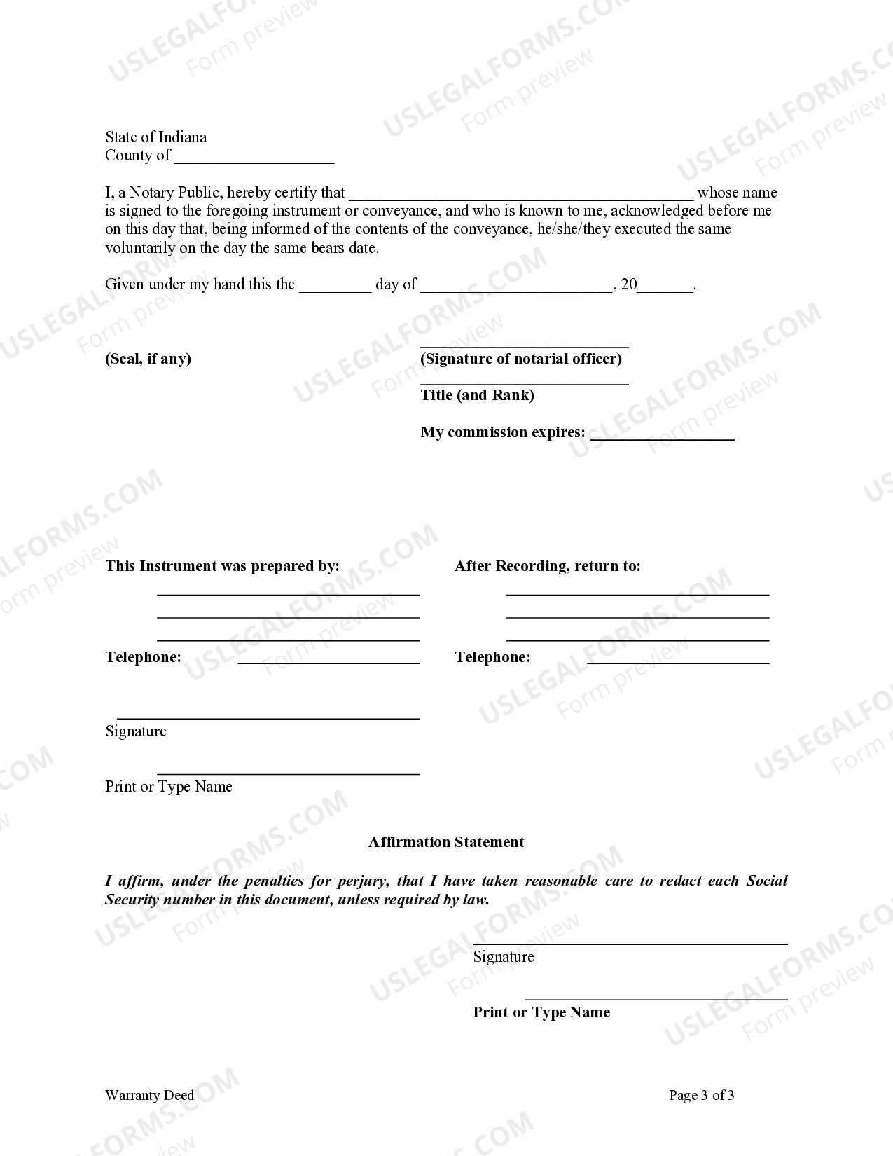 Preview Warranty Deed to Child Reserving a Life Estate in the Parents