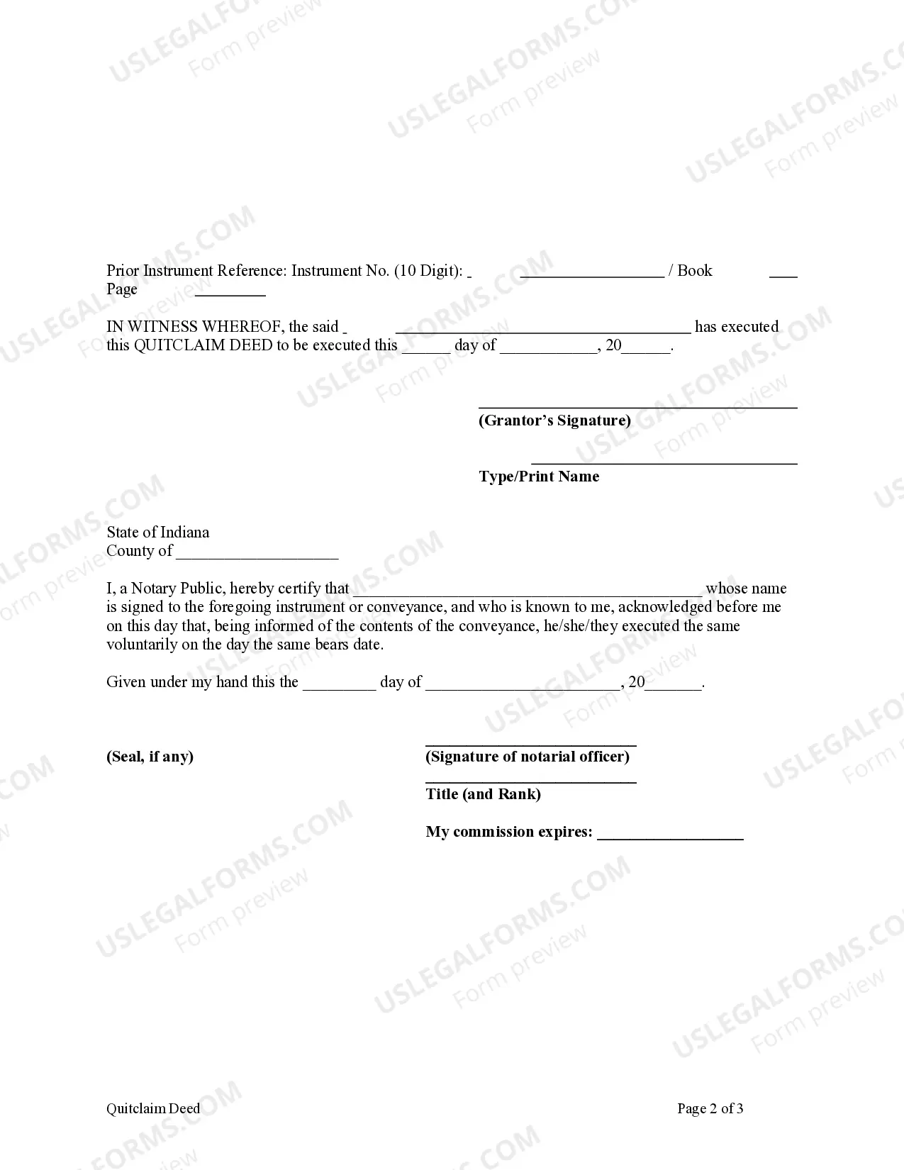 Preview Quitclaim Deed - One Individual to Three Individuals