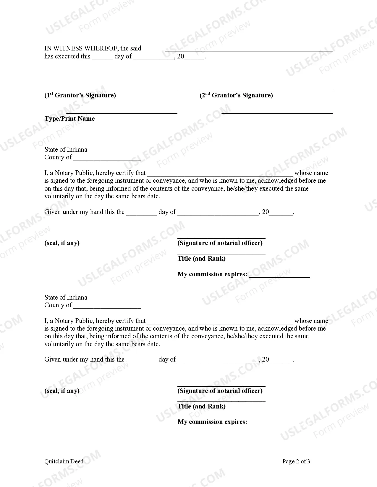 Preview Quitclaim Deed - Two Individuals to a Revocable Trust