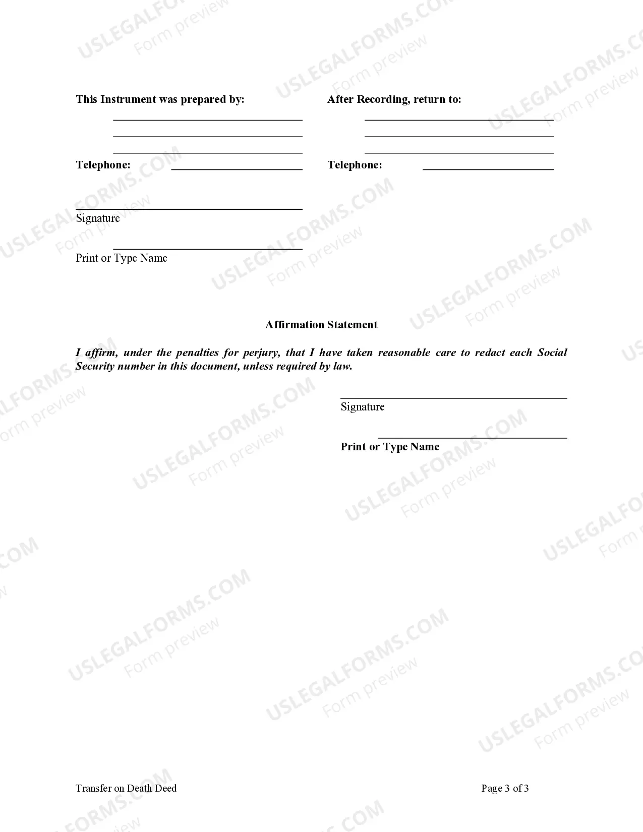 Preview Transfer on Death Deed - Husband and Wife to Two Individuals