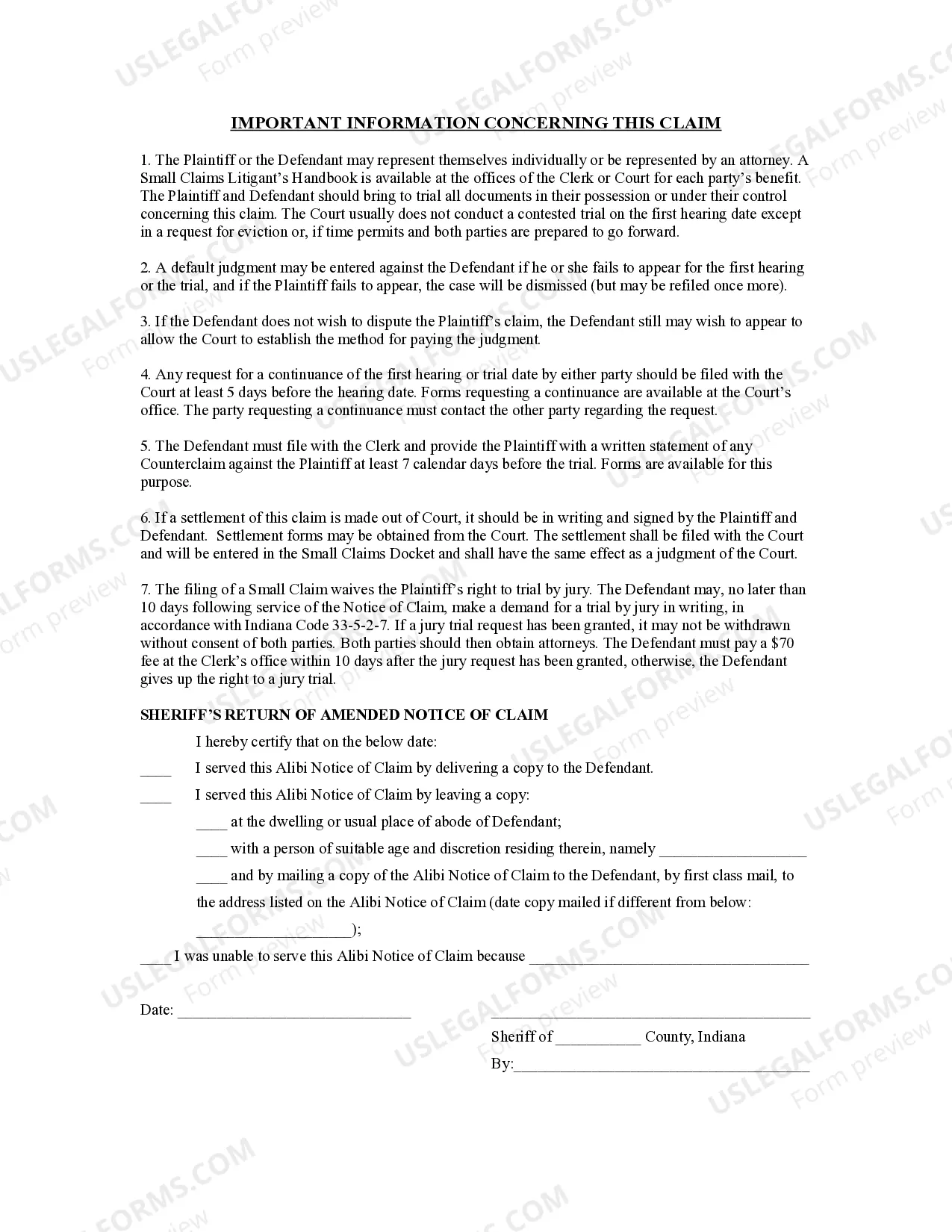 Preview Notice of Claim