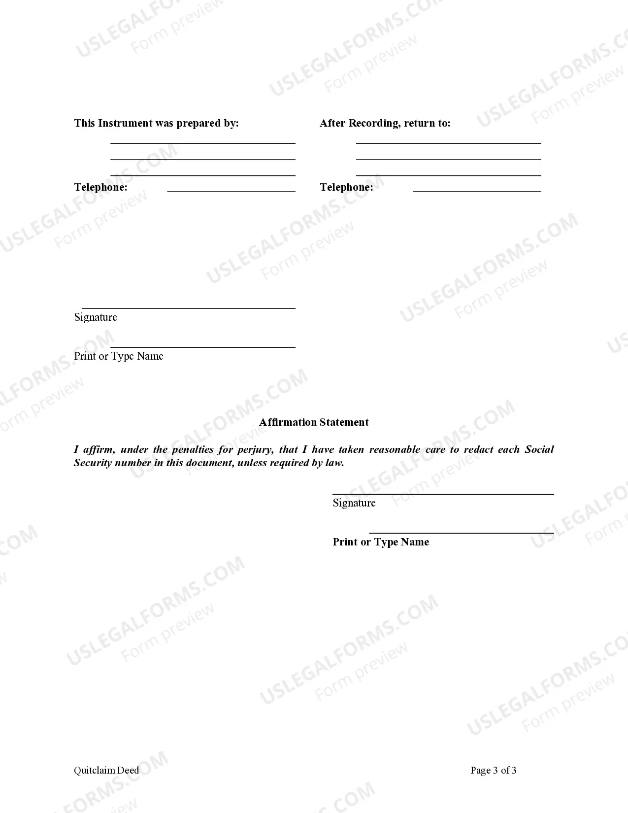 Preview Quitclaim Deed - Non-Profit Organization to an Individual