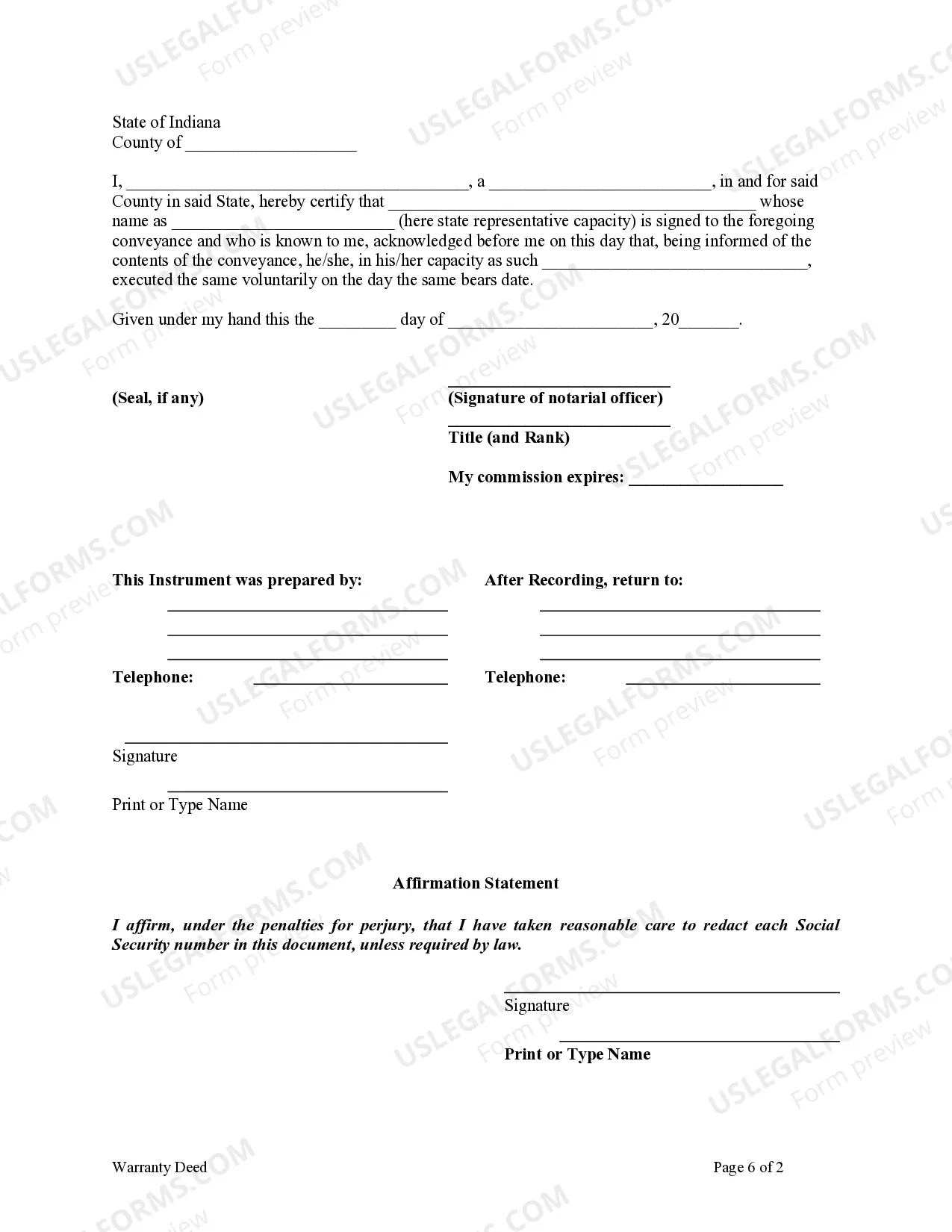 Preview Warranty Deed from a Trust to Husband and Wife