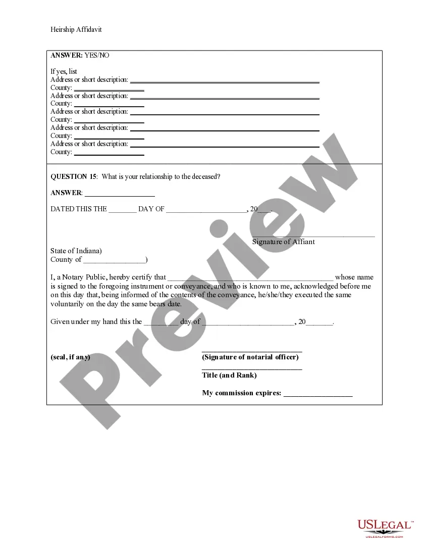 Get Heirship Affidavit - Descent Preview Heirship Affidavit - Descent