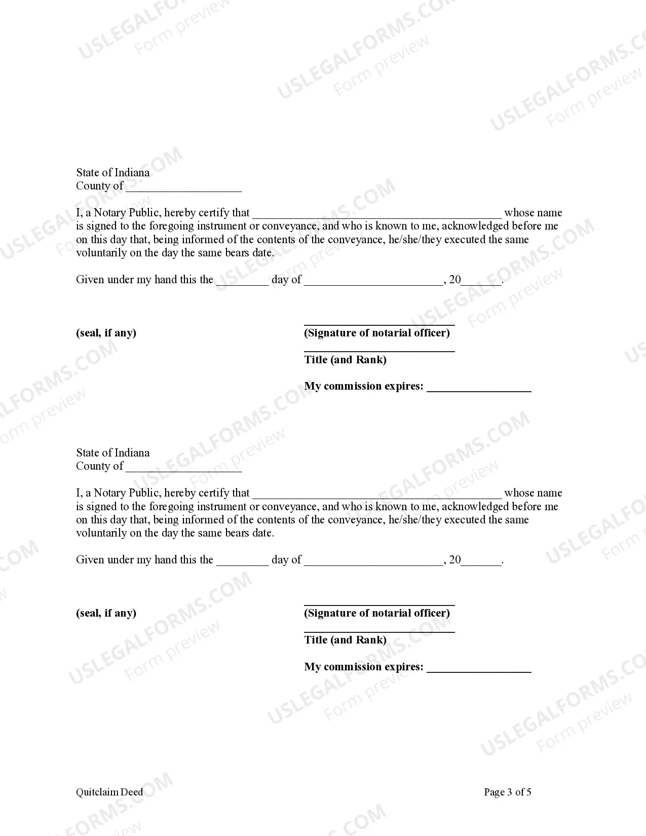 Preview Quitclaim Deed - Three Grantors to One Grantee