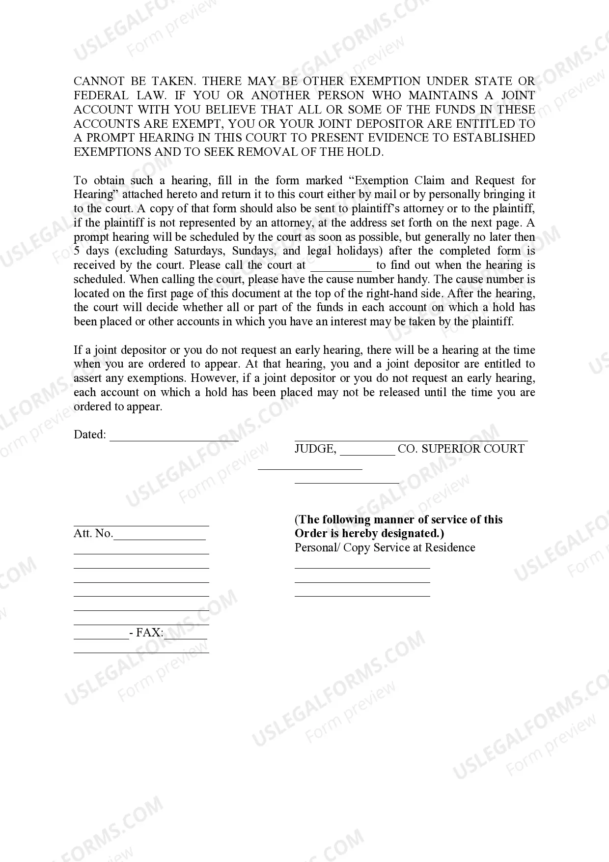 Preview Order to Appear in Court