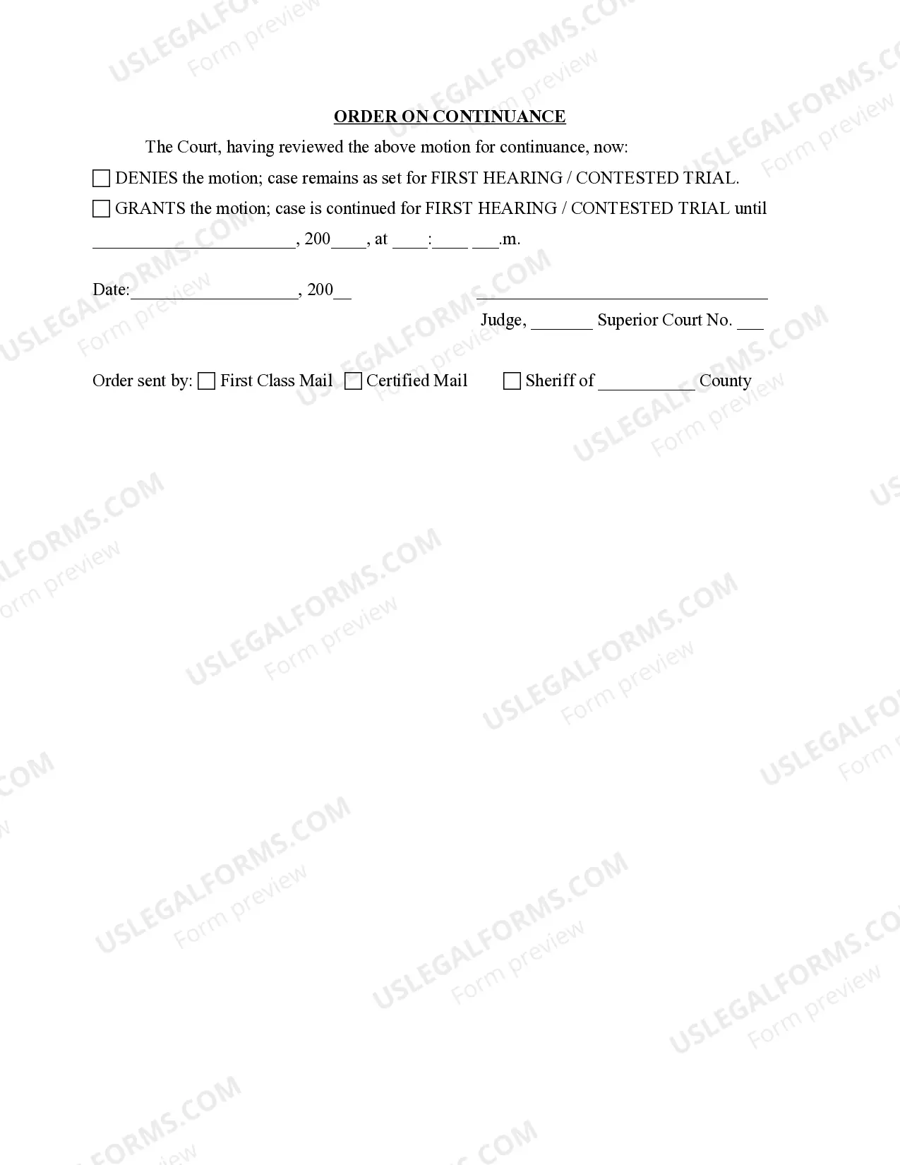 Preview Verified Motion of Continuance