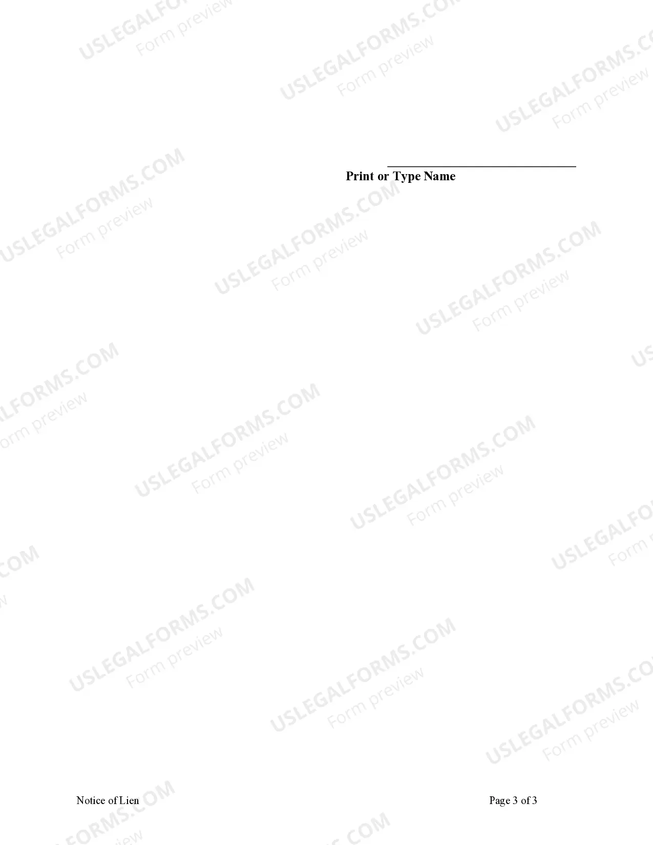 Preview Notice of Lien - Individual