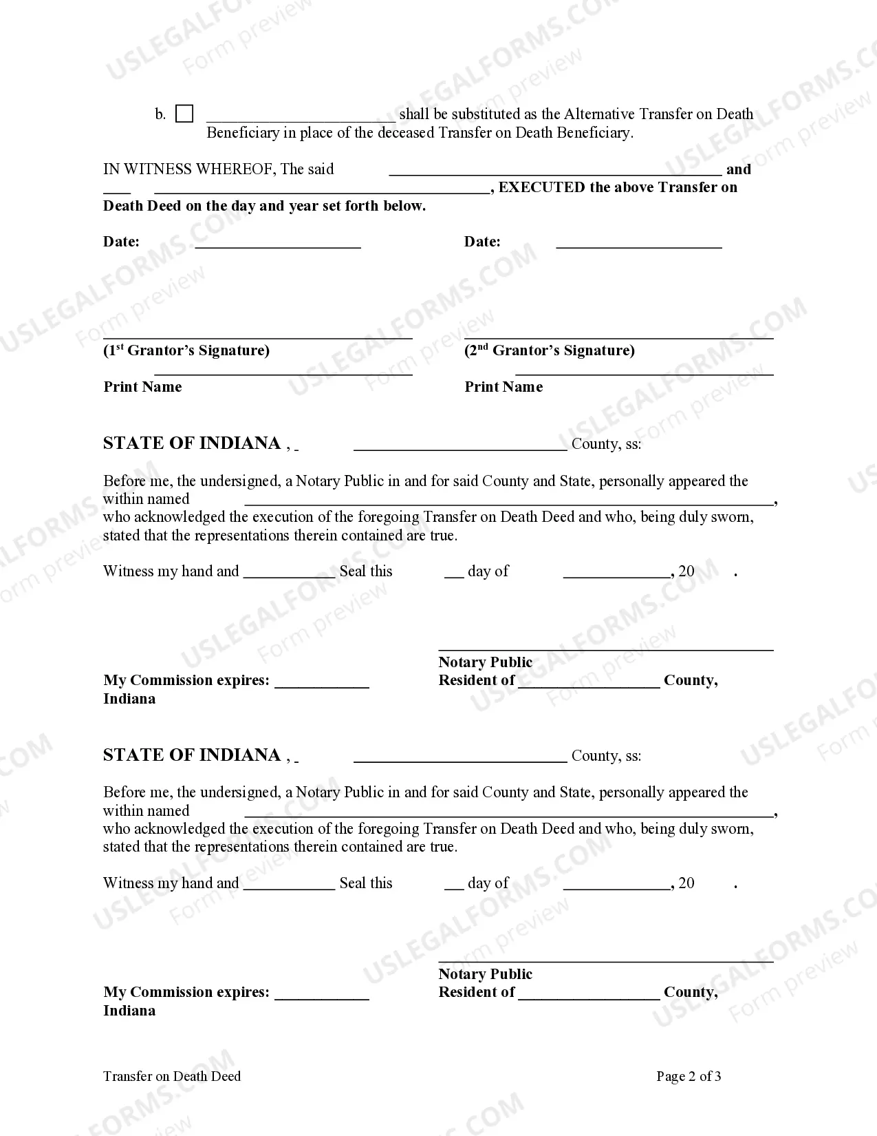 Preview Transfer on Death Deed - TOD from Two Individuals / Husband and Wife, to an Individual