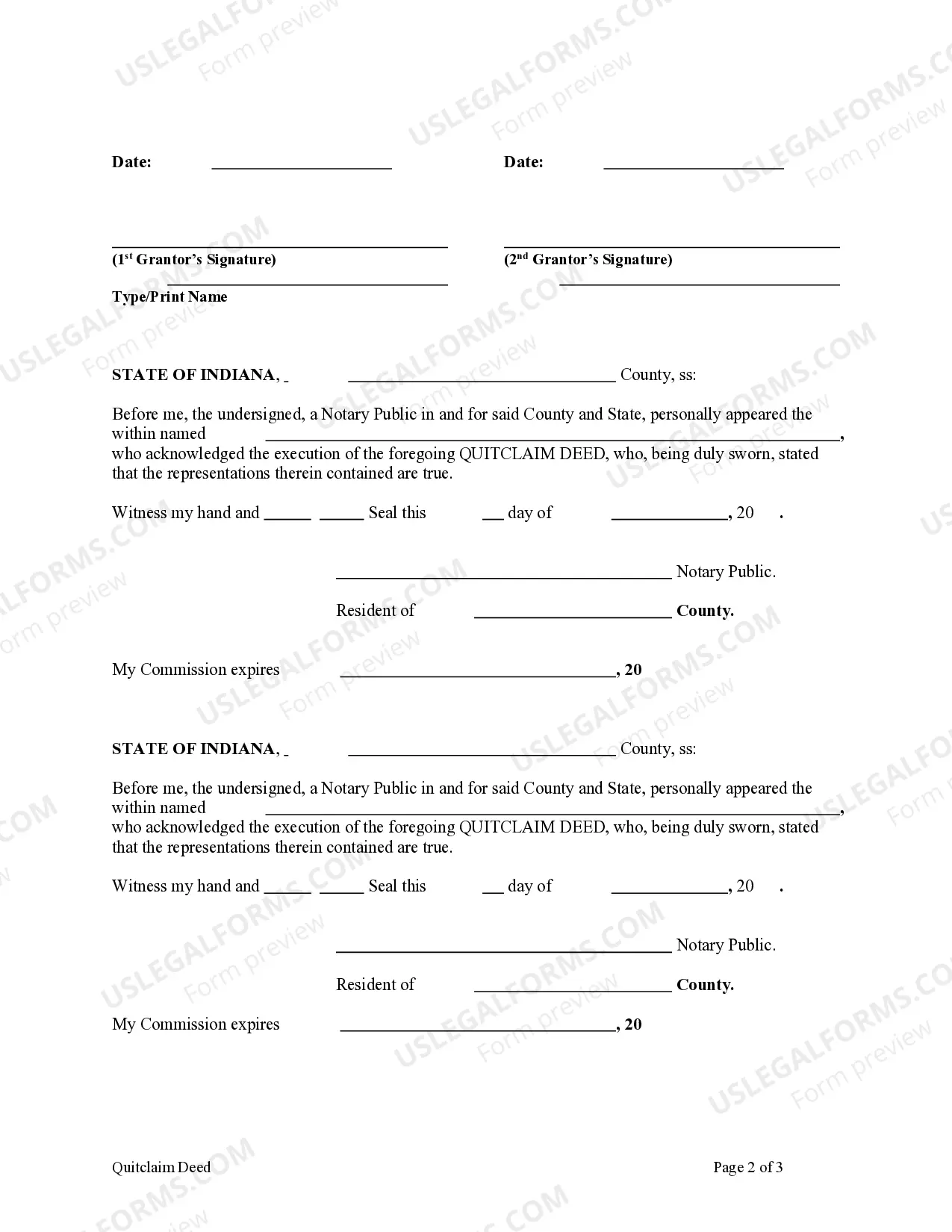 Preview Quitclaim Deed from Husband and Wife / Two Individuals to Two Individuals