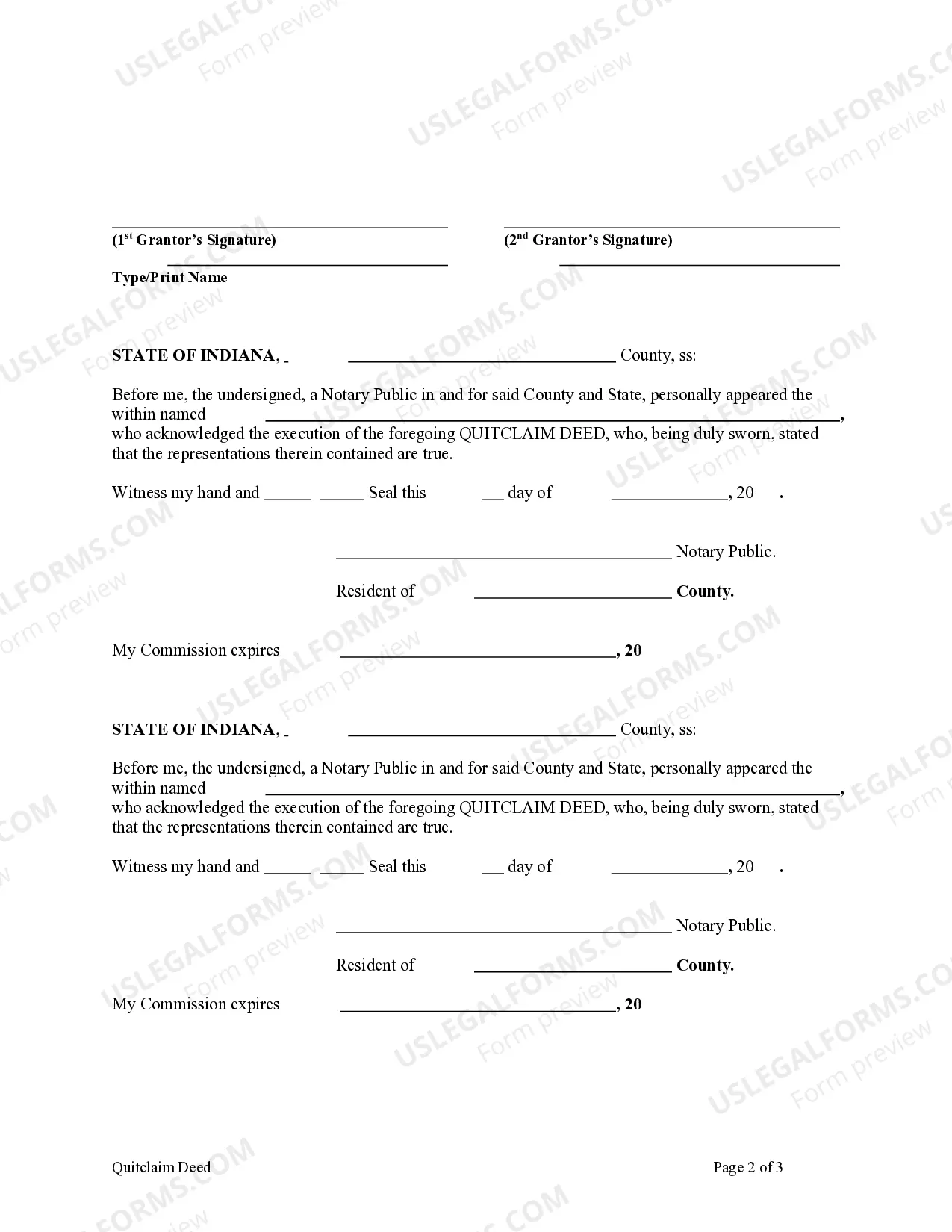 Preview Quitclaim Deed from Husband and Wife, or Two Individuals, to Husband and Wife, or Two Individuals.