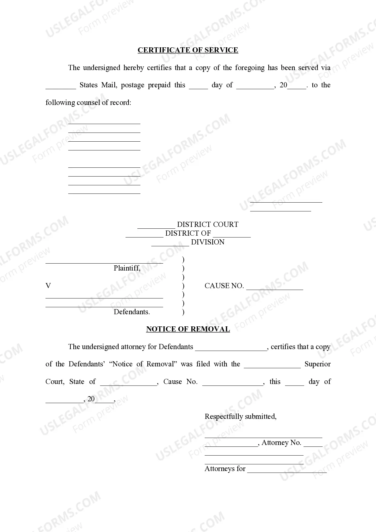 Preview Notice to the Clerk