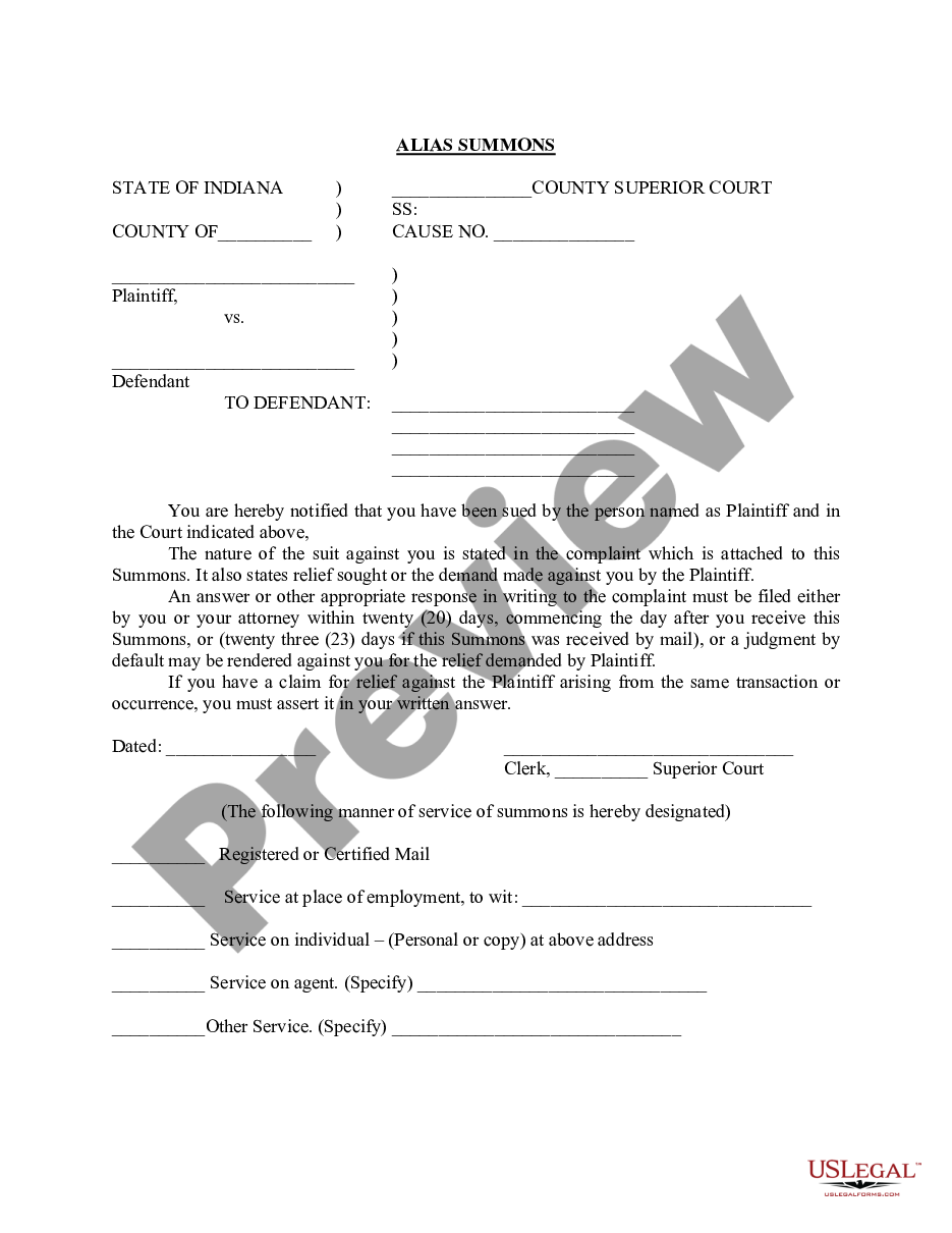 Indiana Affidavit Of Service Affidavit Of Service Us Legal Forms 9385